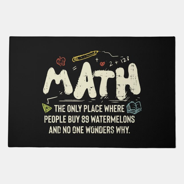 Math  Mathematics Math Teacher Gift Doormat (Front)
