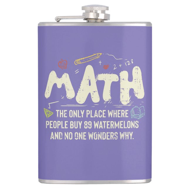 Math  Mathematics Math Teacher Gift Flask (Front)