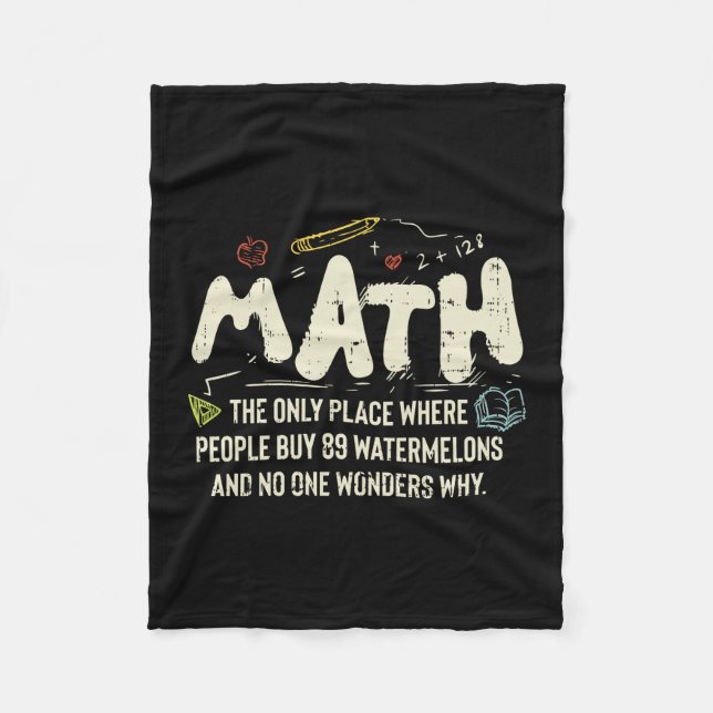 Math  Mathematics Math Teacher Gift Fleece Blanket (Front)