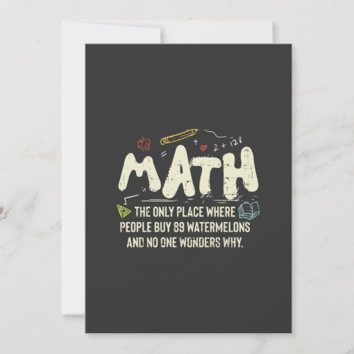 Math Mathematics Math Teacher Gift Invitation | Zazzle