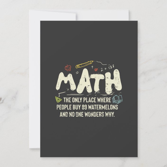 Math Mathematics Math Teacher Gift Invitation | Zazzle.com