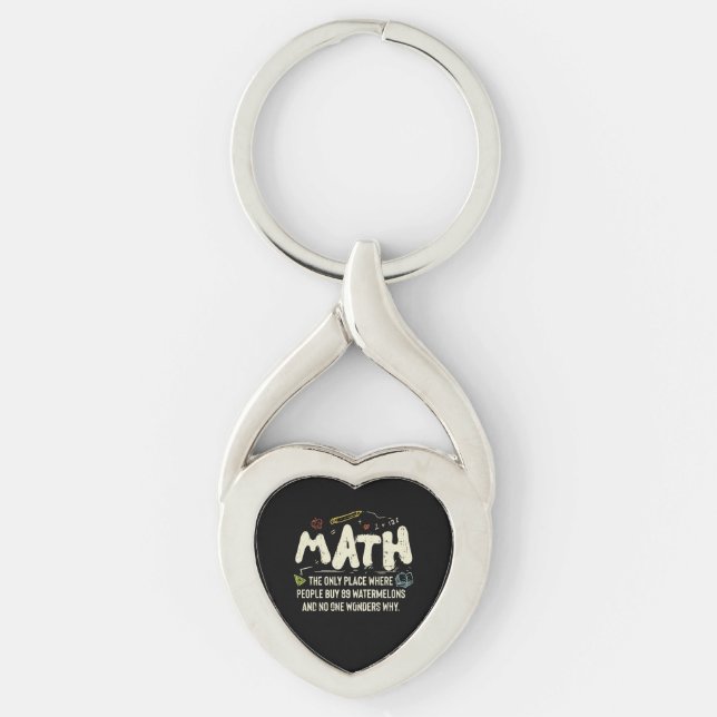 Math  Mathematics Math Teacher Gift Keychain (Front)