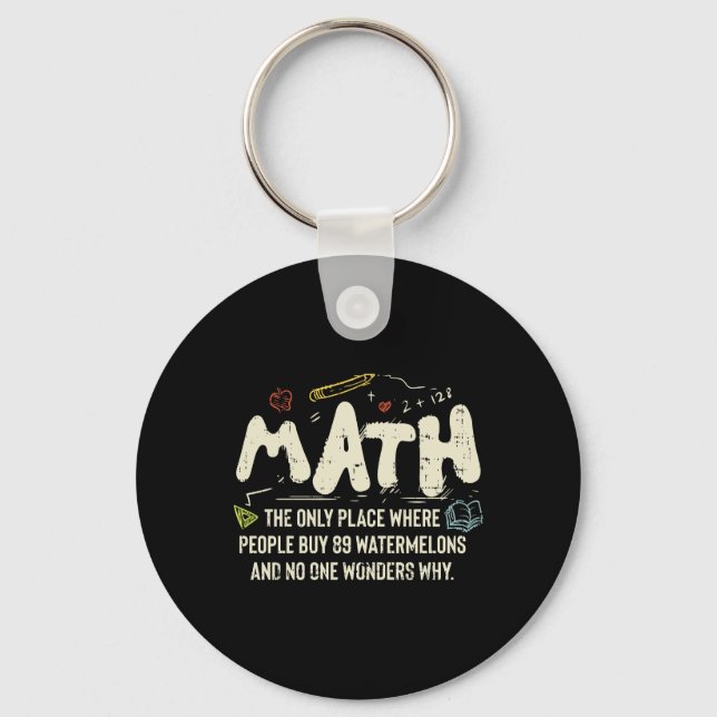 Math  Mathematics Math Teacher Gift Keychain (Front)