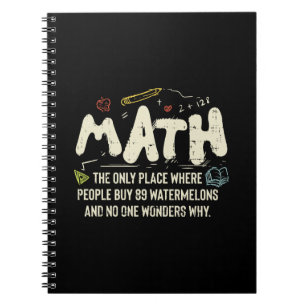 Math Mathematics Math Teacher Gift Notebook
