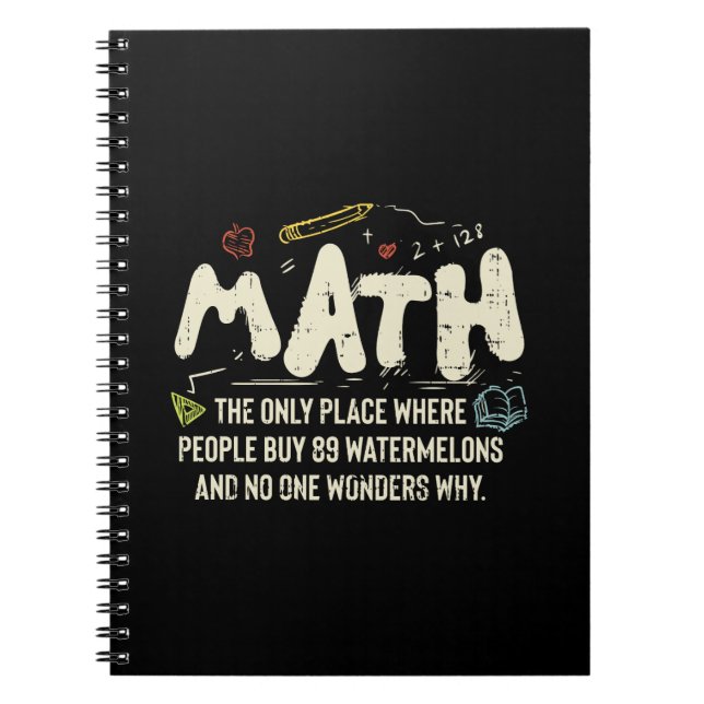 Math  Mathematics Math Teacher Gift Notebook (Front)