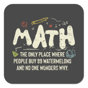 Math  Mathematics Math Teacher Gift Square Sticker