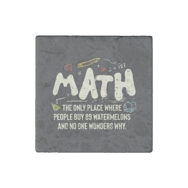 Math  Mathematics Math Teacher Gift  Stone Magnet (Front)