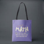 Math  Mathematics Math Teacher Gift Tote Bag<br><div class="desc">Math Design with the slogan : Math The Only Place. Perfect for a person who likes math and science.</div>