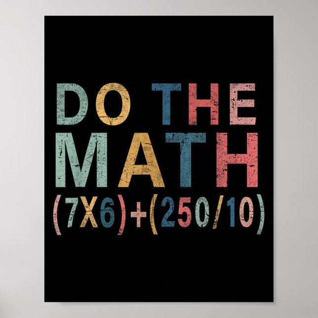 Math Meme Funny Gift For Teacher, Student Men Wome Poster (Front)