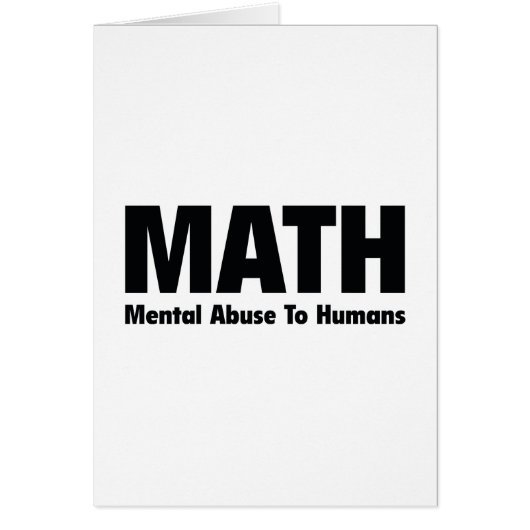 MATH Mental Abuse To Humans Cards (Front)