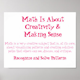 Math Mindsets Poster-Recognize and Solve Patterns Poster