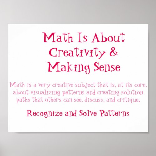 Math Mindsets Poster_Recognize and Solve Patterns Poster