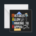 Math. Mistakes Allow Thinking To Happen Note Card<br><div class="desc">grab this funny mathematics saying for yourself or make it as a gift for a math teacher or a student who's his/her favorite school subject is math. will be a great present on back to school for someone that has a sense of humor.</div>