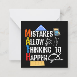 Math. Mistakes Allow Thinking To Happen Note Card