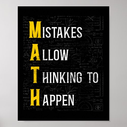 Math Mistakes Allow Thinking To Happen Teacher Poster