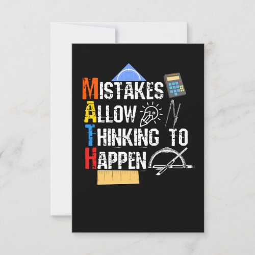 Math Mistakes Allow Thinking To Happen Thank You Card