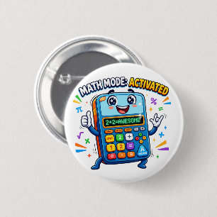 Math Mode Activated Calculator Cute School Button
