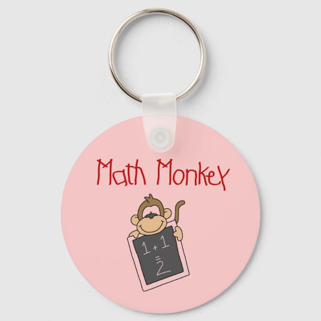Math Monkey Tshirts and Gifts Keychain (Front)
