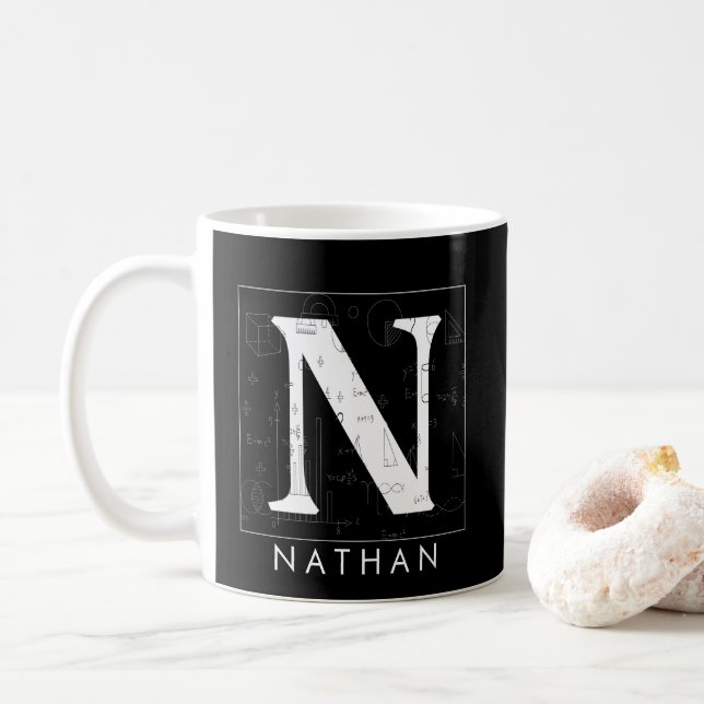 Math Monogram - Letter N Coffee Mug (With Donut)