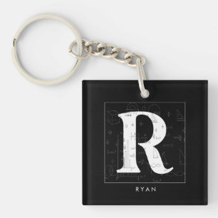 Math Monogram - Letter R Keychain