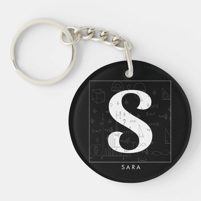Math Monogram - Letter S Keychain (Front)