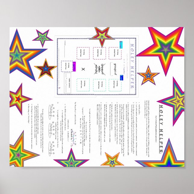 MATH.MULT.133 HOLEY HELPER POSTER.STARS POSTER (Front)