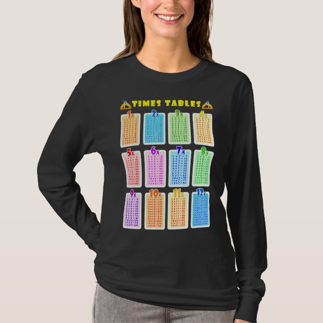 Math Multiplication Tables Learning For Kids Or Ad T-Shirt (Front)