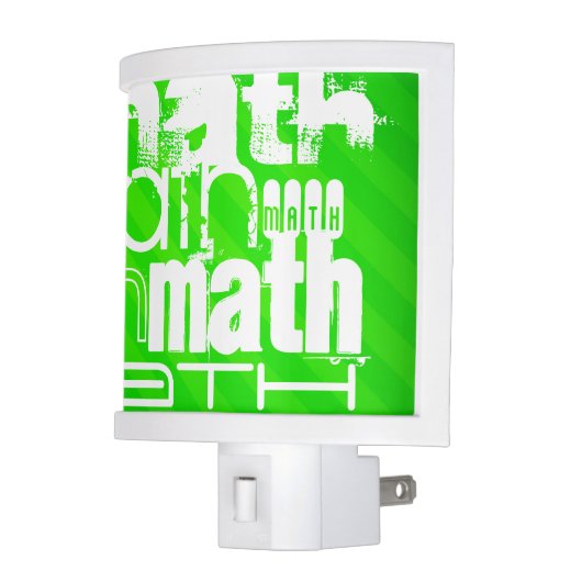Math; Neon Green Stripes Night Light (Left)
