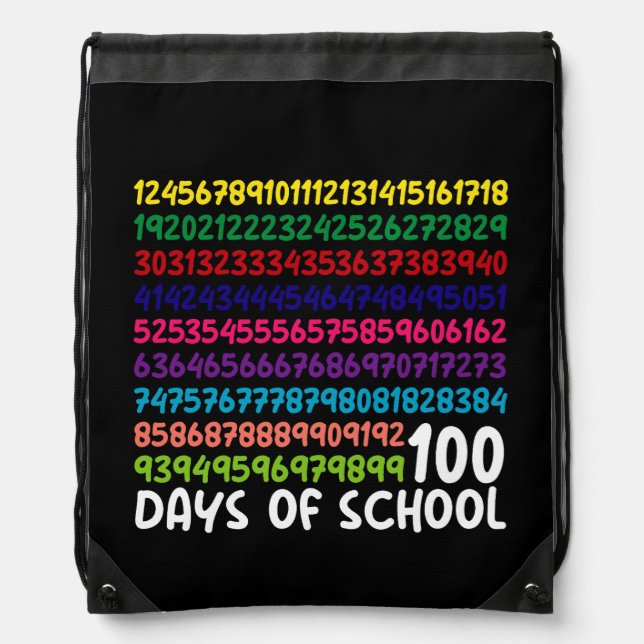 Math Numbers 100th Day of School Teacher Kids  Drawstring Bag (Front)