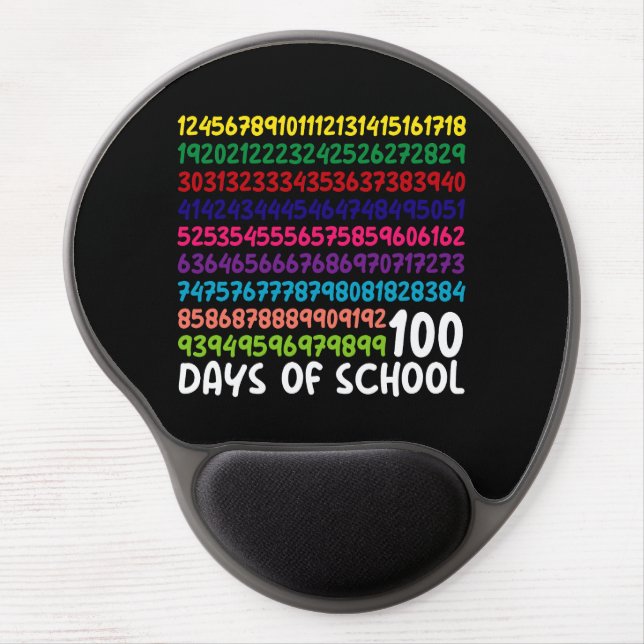 Math Numbers 100th Day of School Teacher Kids  Gel Mouse Pad (Front)