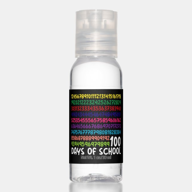 Math Numbers 100th Day of School Teacher Kids  Hand Sanitizer (Front)