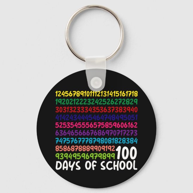 Math Numbers 100th Day of School Teacher Kids  Keychain (Front)