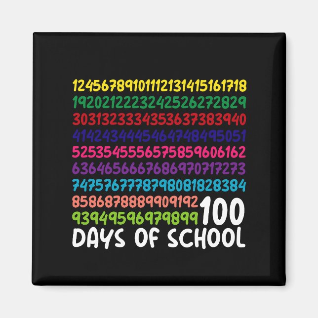 Math Numbers 100th Day of School Teacher Kids  Magnet (Front)