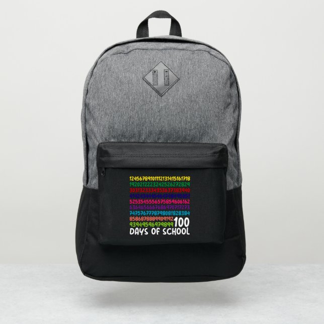 Math Numbers 100th Day of School Teacher Kids Port Authority® Backpack (Front)