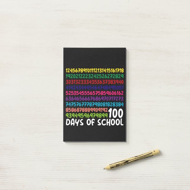 Math Numbers 100th Day of School Teacher Kids  Post-it Notes (On Desk)