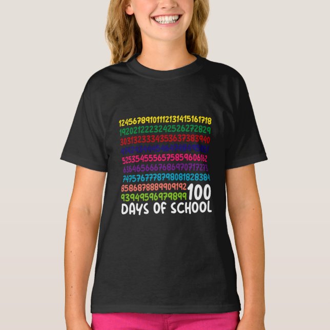 Math Numbers 100th Day of School Teacher Kids  T-Shirt (Front)