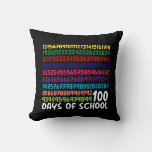 Math Numbers 100th Day of School Teacher Kids Throw Pillow