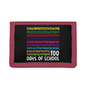 Math Numbers 100th Day of School Teacher Kids Tri-fold Wallet