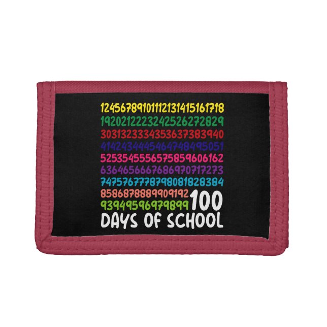 Math Numbers 100th Day of School Teacher Kids  Trifold Wallet (Front)