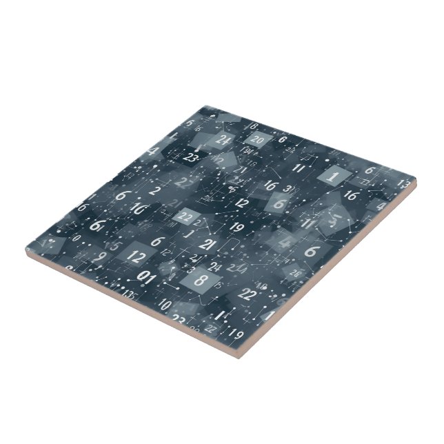 Math Numbers Abstract Ceramic Tile (Side)