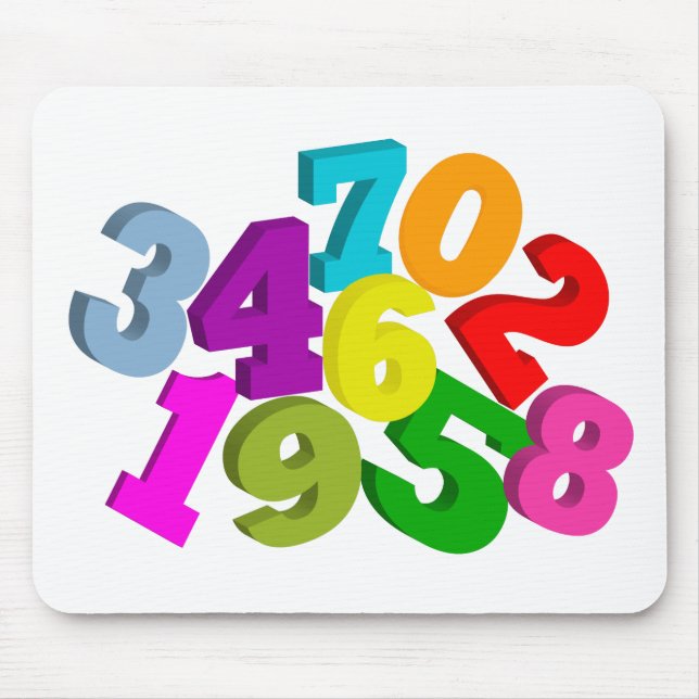 math numbers in color mouse pad (Front)