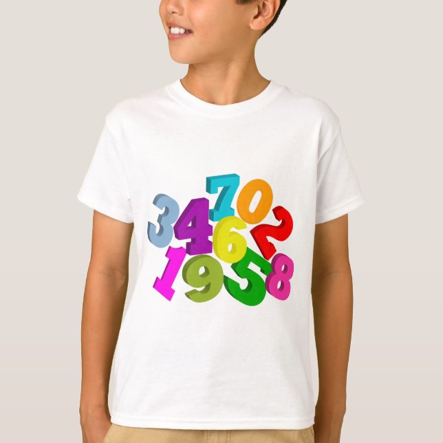 math numbers in color T-Shirt (Front)