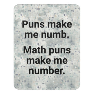 Math Numbers Pun Door Sign