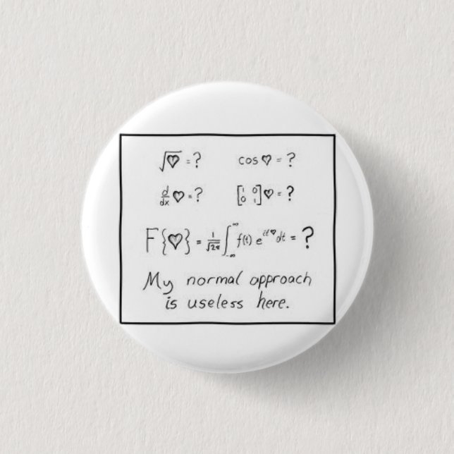 math of love pinback button (Front)
