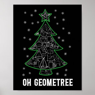 Math Oh Geometree Nerd Student Pi Day Christmas Poster