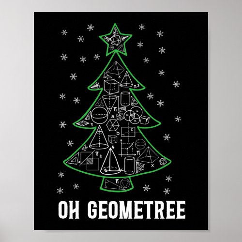 Math Oh Geometree Nerd Student Pi Day Christmas Poster