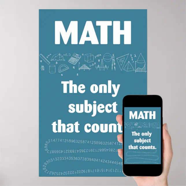 Math only subject that counts. poster | Zazzle