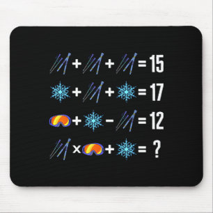 Math order of operation skiing snow flakes goggles mouse pad
