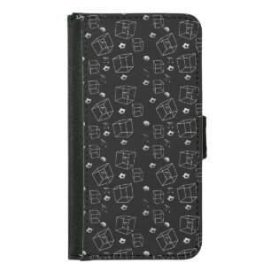 Math Pattern Black And White Design Samsung Galaxy S5 Wallet Case