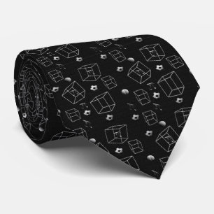 Math Pattern Black and White Neck Tie